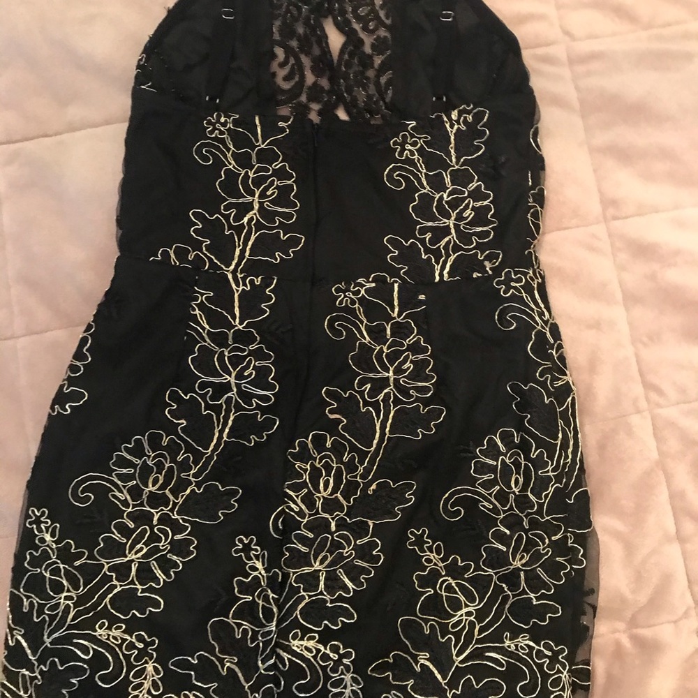 Black and gold dress